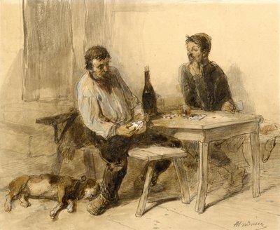 Una partida de cartas de Clément Auguste Andrieux